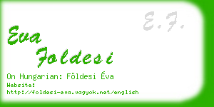 eva foldesi business card