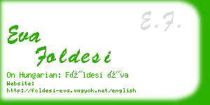 eva foldesi business card